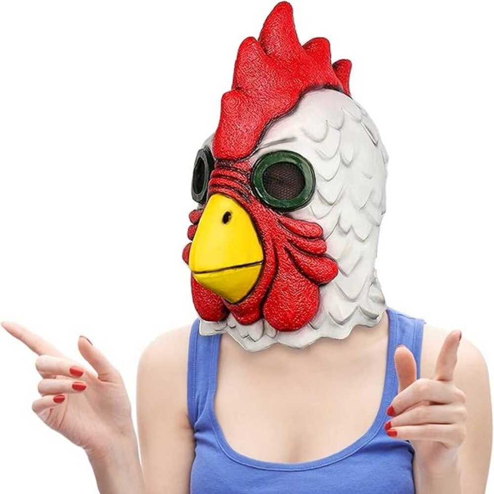 Latex Rooster Head/Hotline Miami Jacket Mask